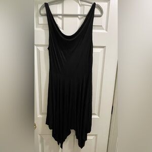 NWOT Poliana Plus Black Knit Cowl Neck Sleeveless Dress w/ Shark Bite Hem XL